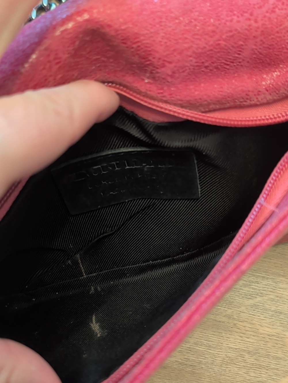 Pink Leather Chain-Trim Crossbody Bag - Picture 7 of 8